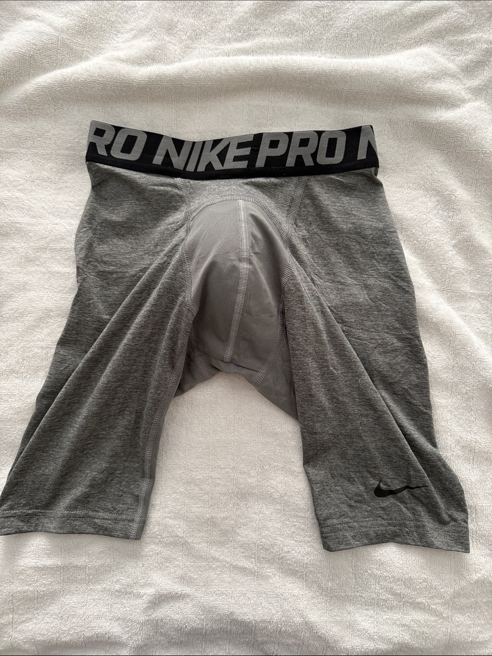 Nike Grey Performance Compression Shorts with Black Waistband
